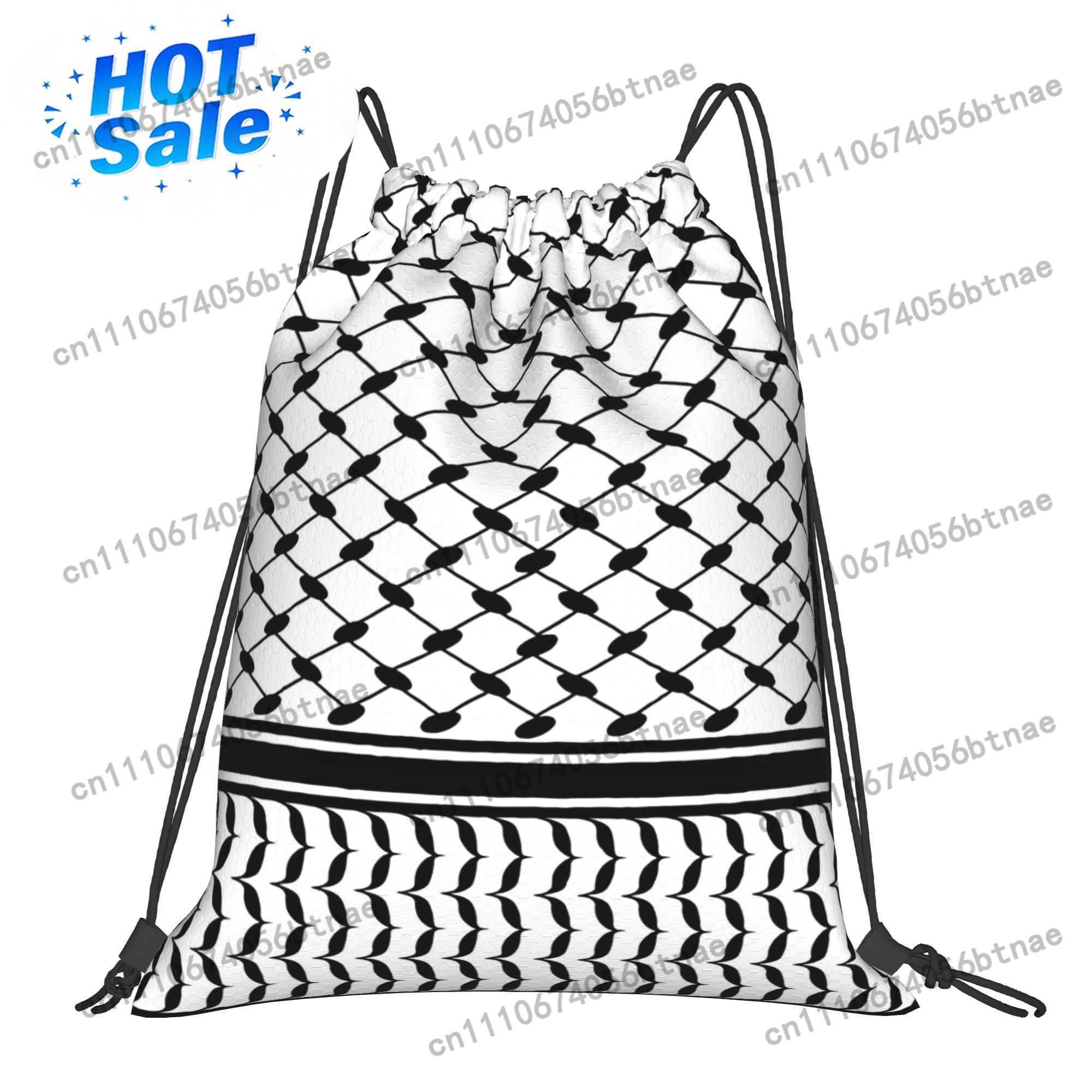 Drawstring Gym Bag - Bolsa com Cordão Padrão Kufiya do