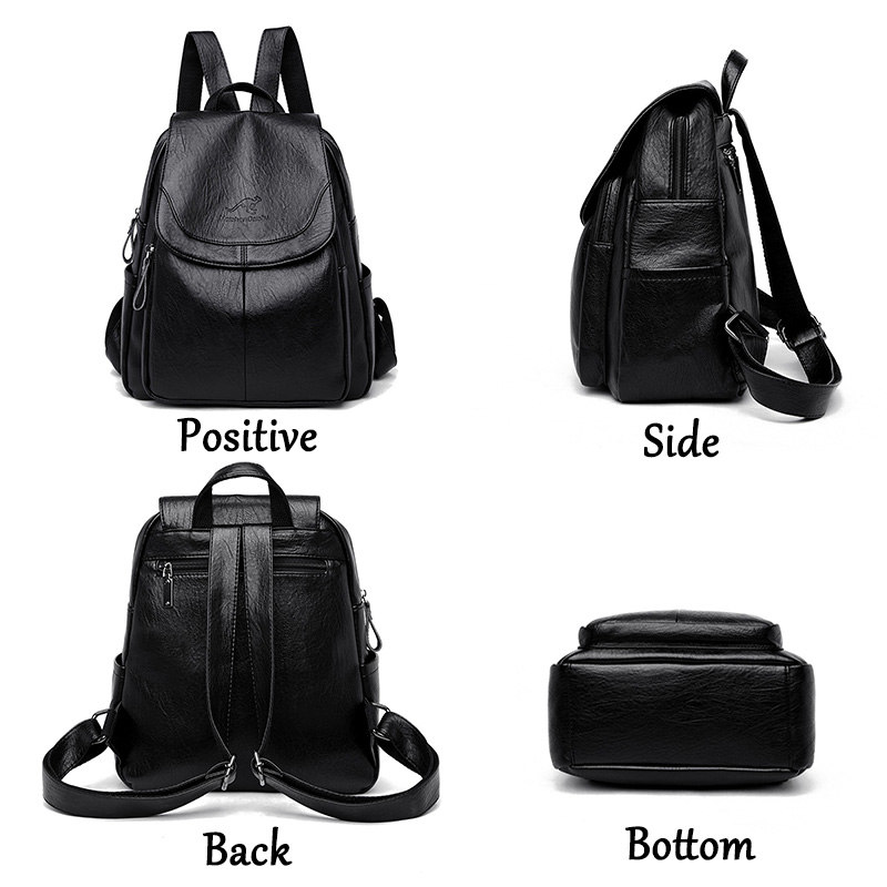 Leather Backpack Vintage - Mochila Vintage de Couro Macio para