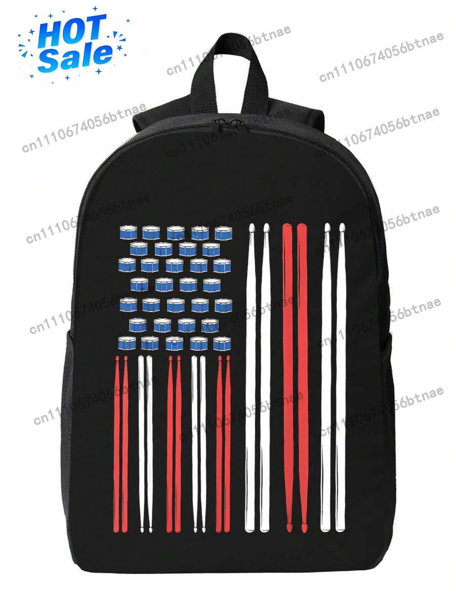 Drum Sticks US American Flag 3 - School Backpack Teen avaliação e preço