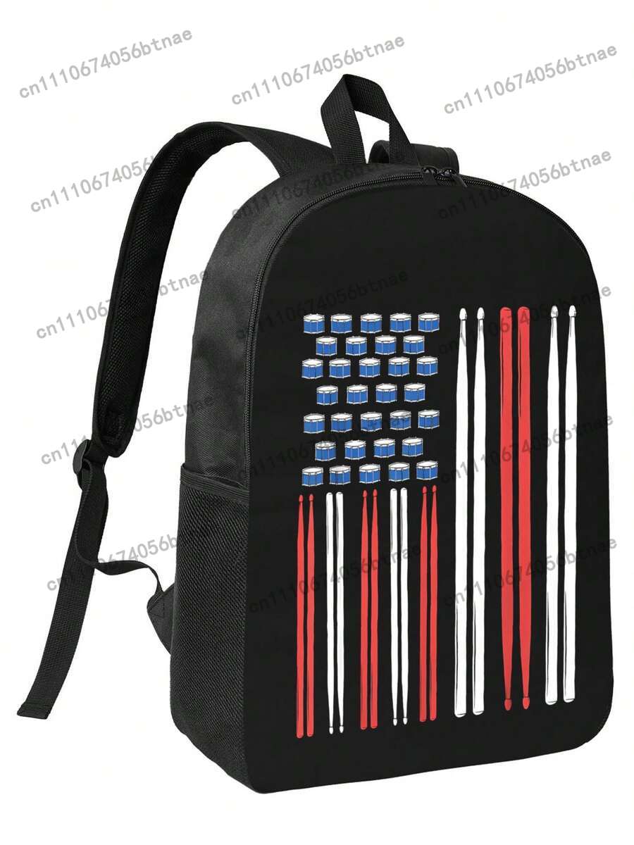 Drum Sticks US American Flag 3 - School Backpack Teen avaliação e preço