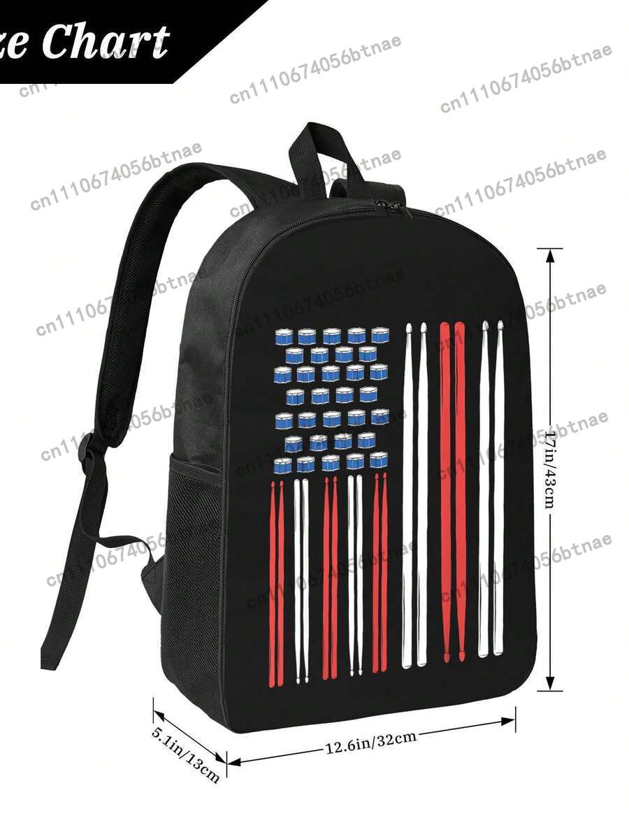 Drum Sticks US American Flag 3 - School Backpack Teen avaliação e preço
