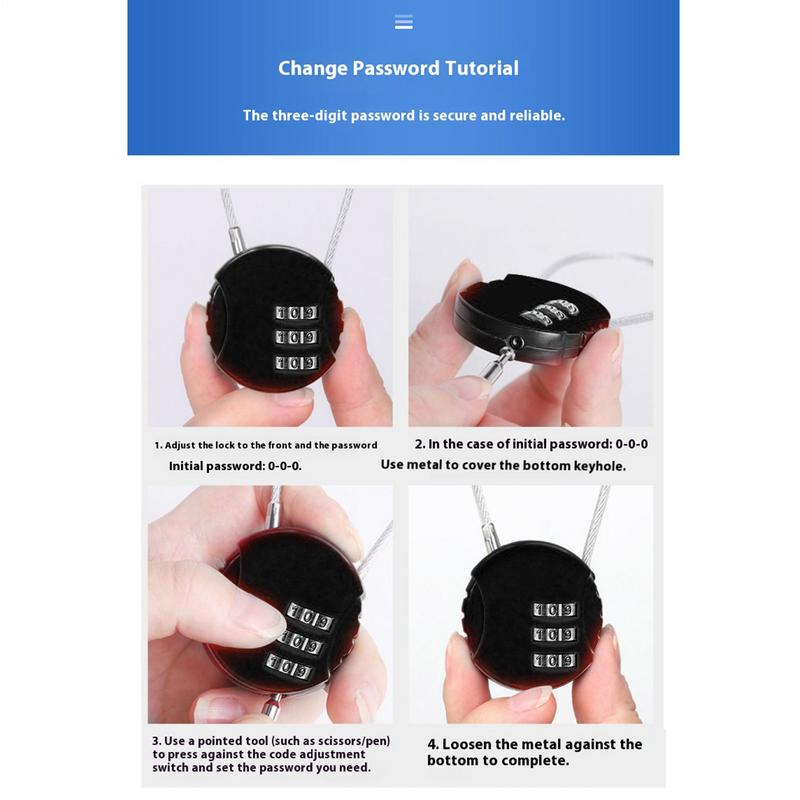 Forma redonda bagagem combinaç - Backpack Lock Combo avaliação e preço