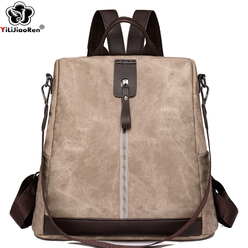 Moda anti-roubo mochila femini - Leather Backpack Vintage avaliação e preço
