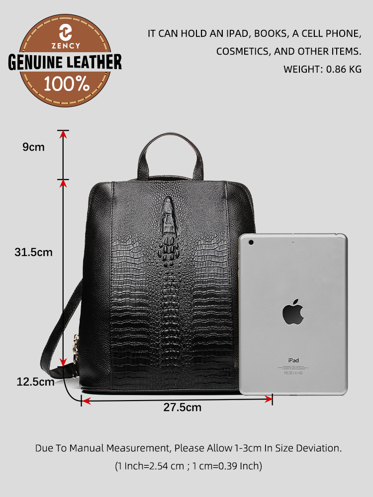 Mochila Feminina Zency de Cour - Leather Backpack Vintage avaliação e preço